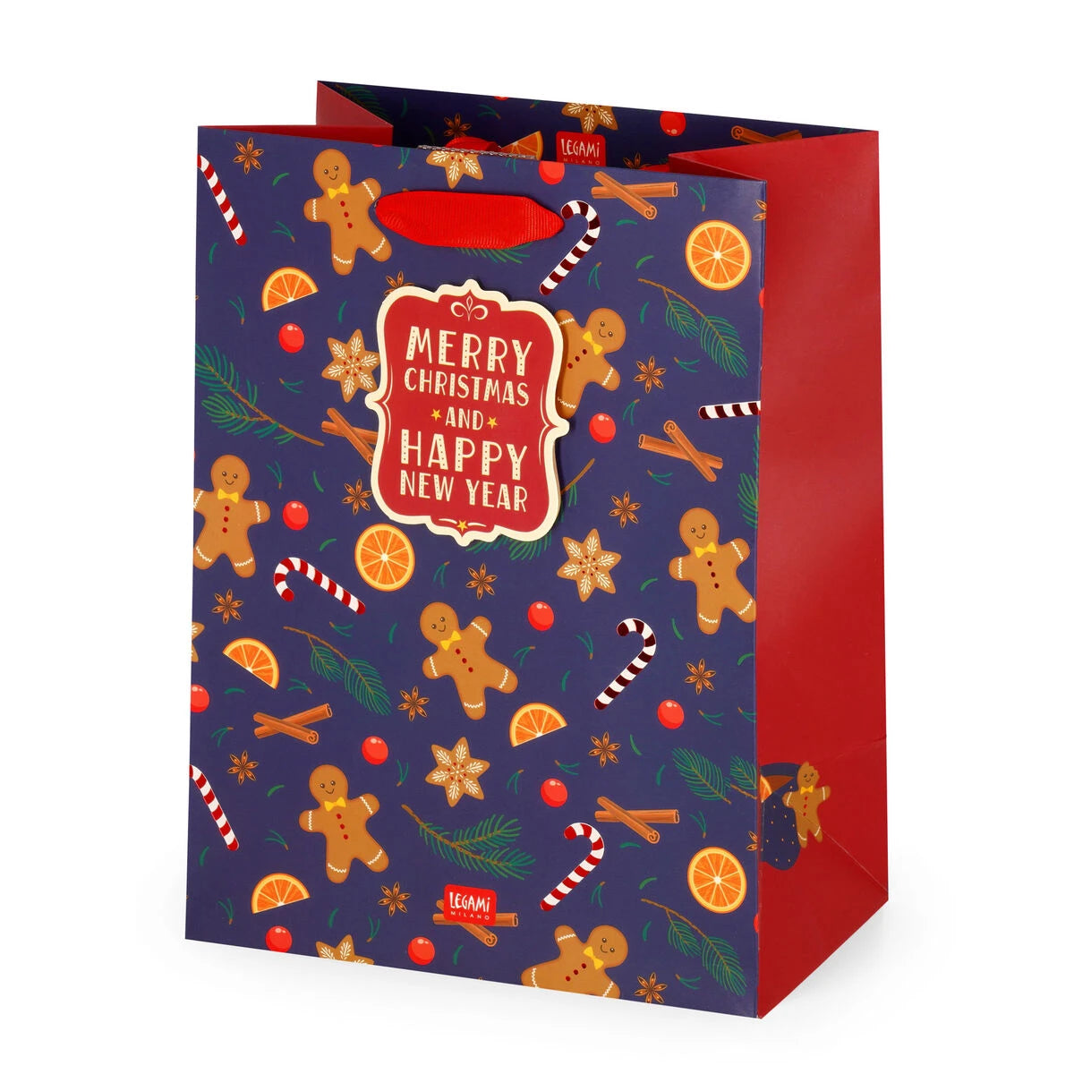 Legami - Bolsa de regalo de jengibre de Navidad - Mediana
