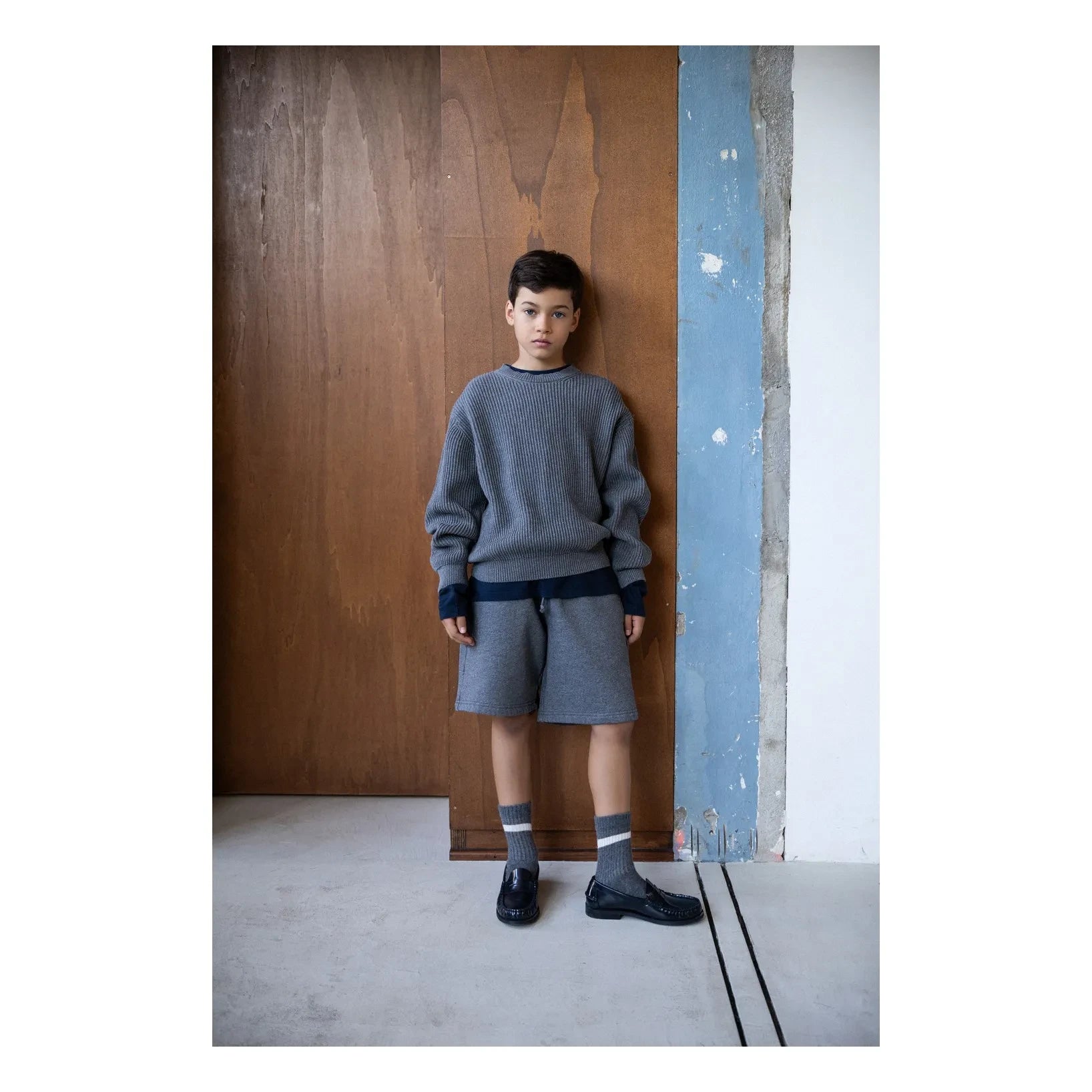 Smallable Kid - Jersey Harrington de Algodón Orgánico | Gris jaspeado