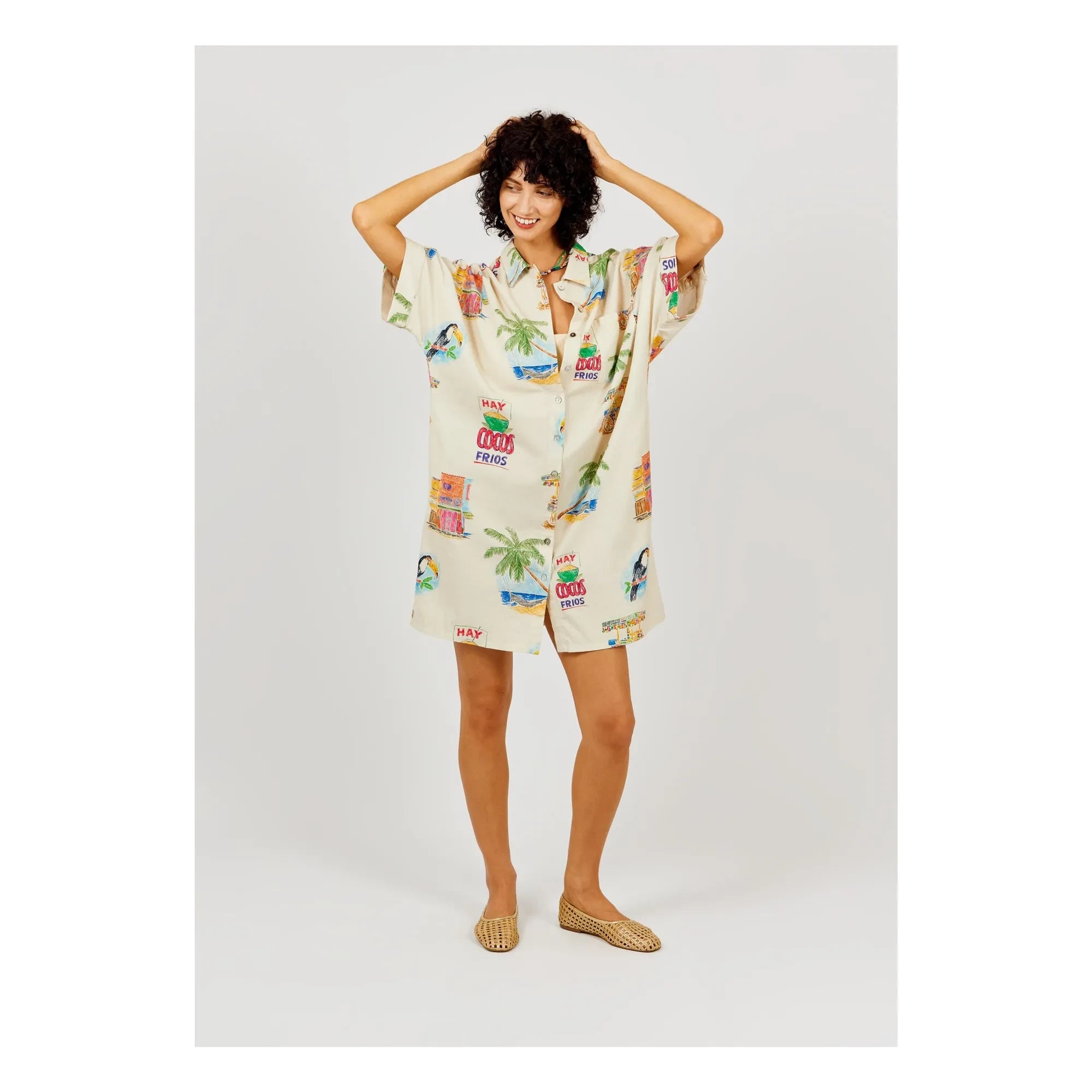 a.p - Vestido de algodón Cocos | Crudo