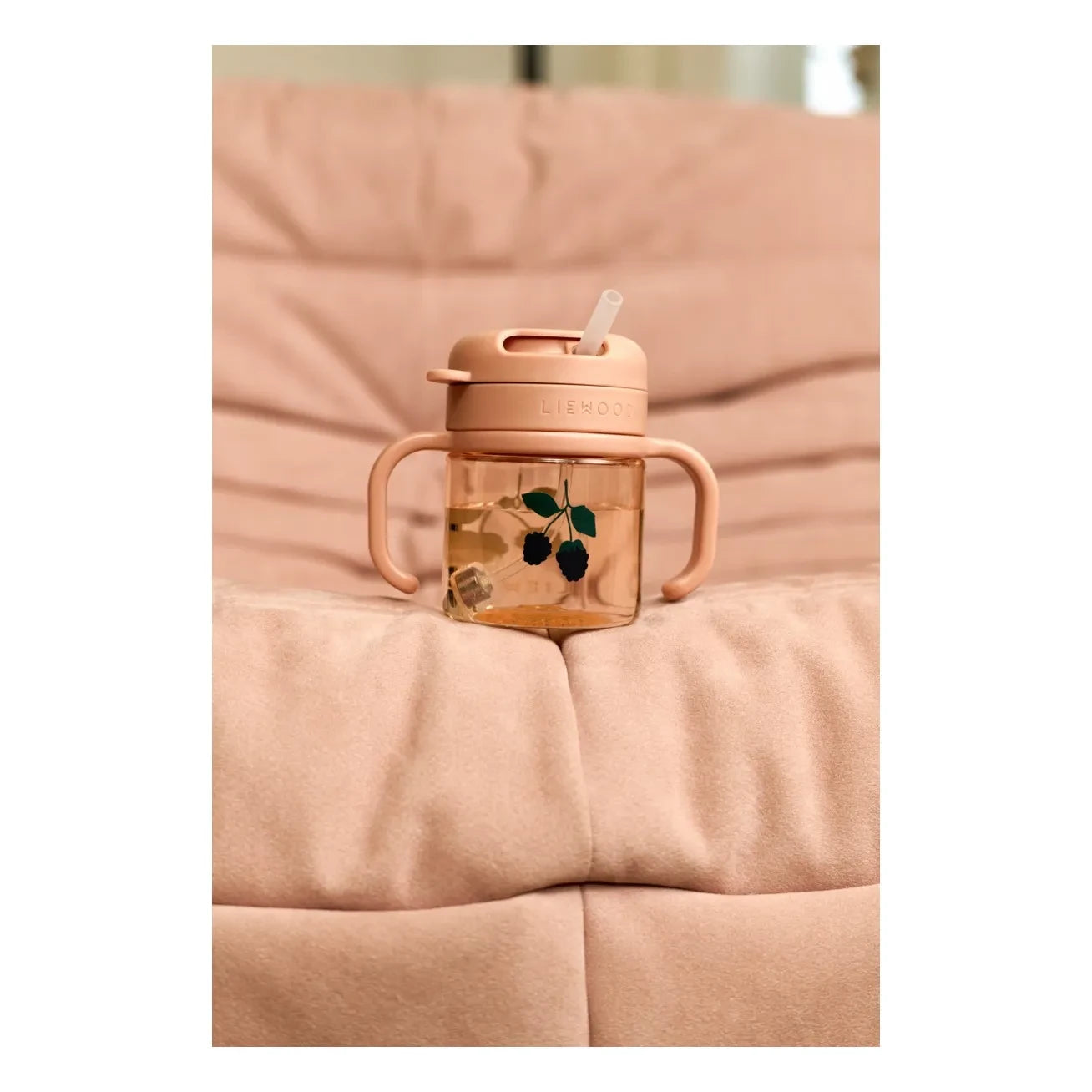 Liewood - Vaso con pajita Kai de Tritan | Berry/Pale Tuscany