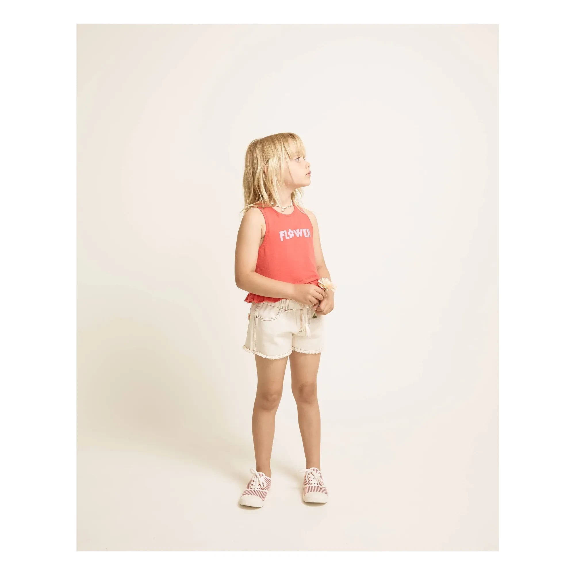 Búho - Blusa Volante con Flores Algodón Orgánico | Rojo