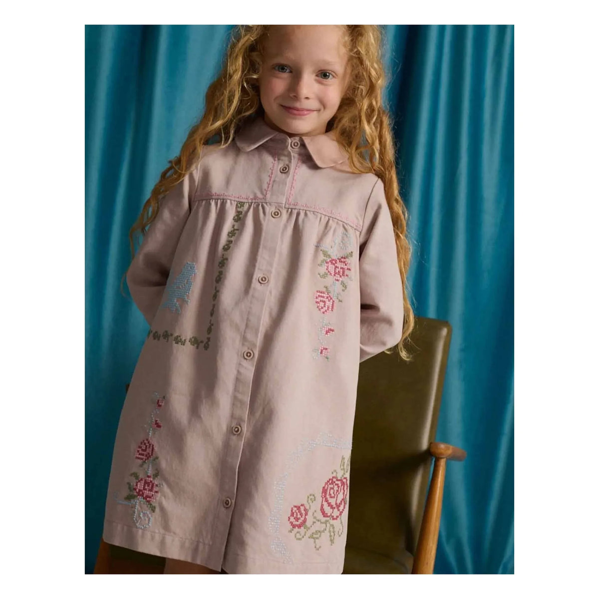 Gingersnaps - Vestido bordado Minerva | Rosa
