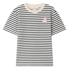 Bonpoint - Camiseta de rayas lila | Crudo