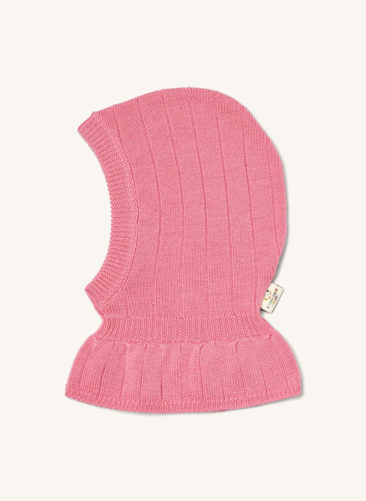 Copenhagen Colors - Balaclava acanalada de lana merino | rosa pastel