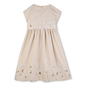 Chloé - Vestido de algodón orgánico bordado | Rosa empolvado
