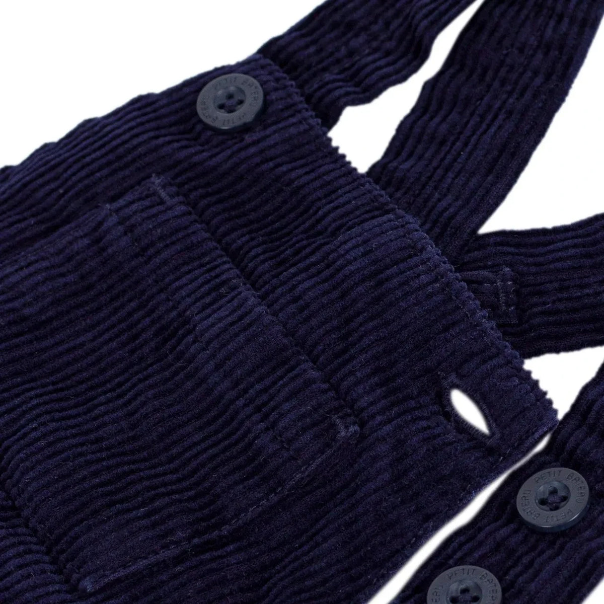 Petit Bateau - Peto de terciopelo liso de algodón orgánico | Azul noche