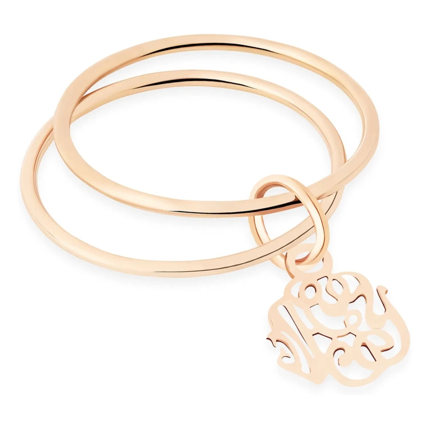 Ginette NY - Anillo Monograma Doble Círculo | Oro Rosa