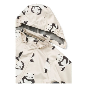 Liewood - Conjunto de chubasquero Pedia Pandas Fibras Recicladas | Gris carbón