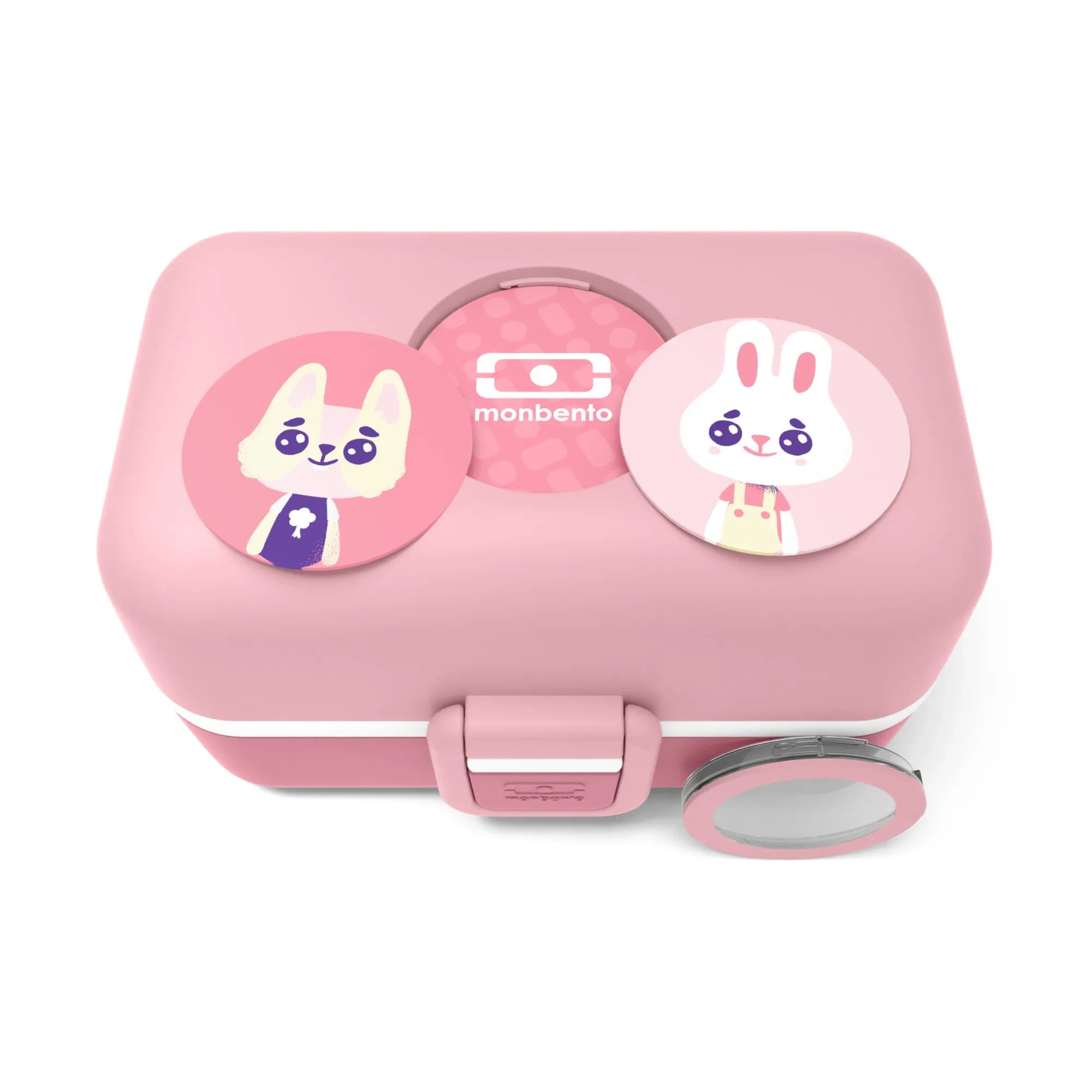 Monbento - MB Tresor Bento modular de 3 compartimentos para niños | Rosa Atardecer
