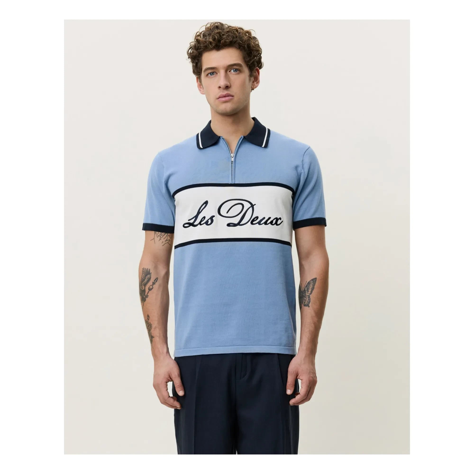 Les Deux - Polo con cremallera | Azul claro