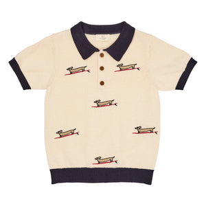 Copenhagen Colors - Polo de punto fino bordado | Crudo