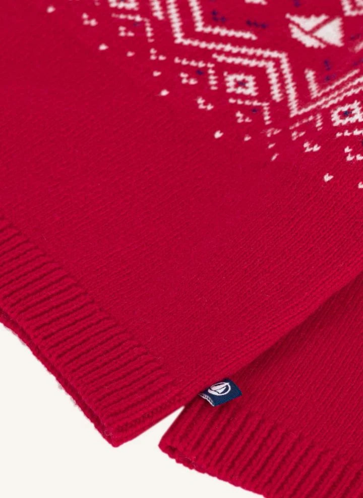 Petit Bateau - Suéter de punto jacquard para bebé | Rojo
