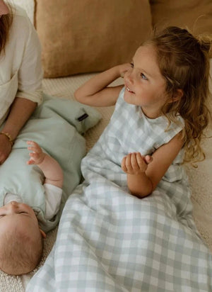 Les Petites Billes - Saco de Dormir de Vichy Reversible Multisazon | Agua Verde