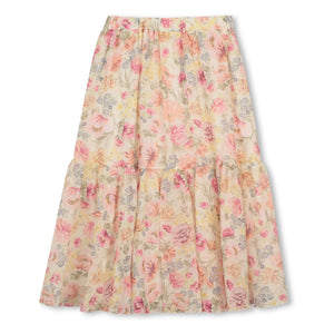 Chloé - Falda de algodón orgánico con estampado floral | Crema