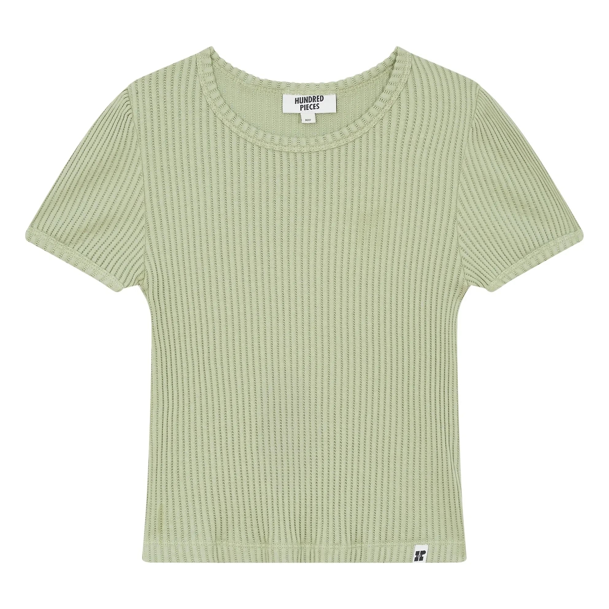 Hundred Pieces - Camiseta de algodón orgánico Nova | Verde almendra