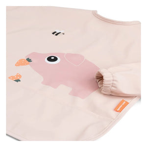 Done by deer - Babero con mangas Tiny Farm | Rosa empolvado