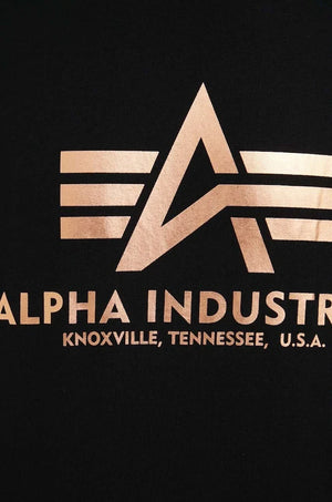 Camiseta de algodón con estampado de lámina Alpha Industries Basic