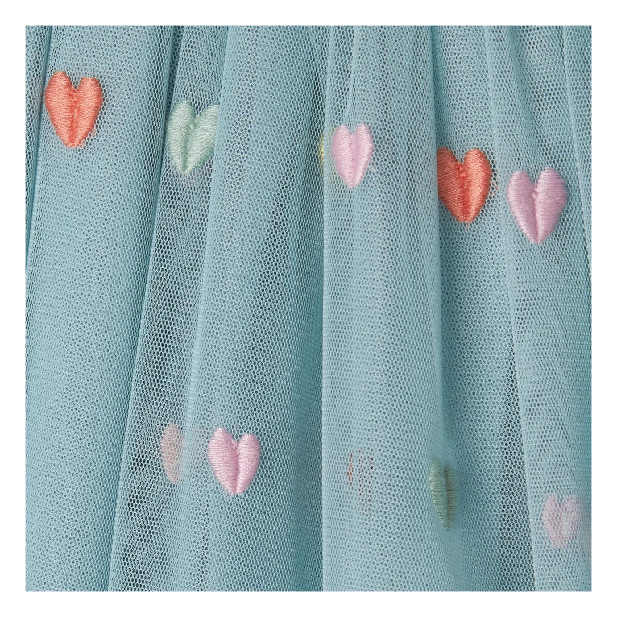 Stella McCartney Kids - Falda de tul con corazón | Turquesa