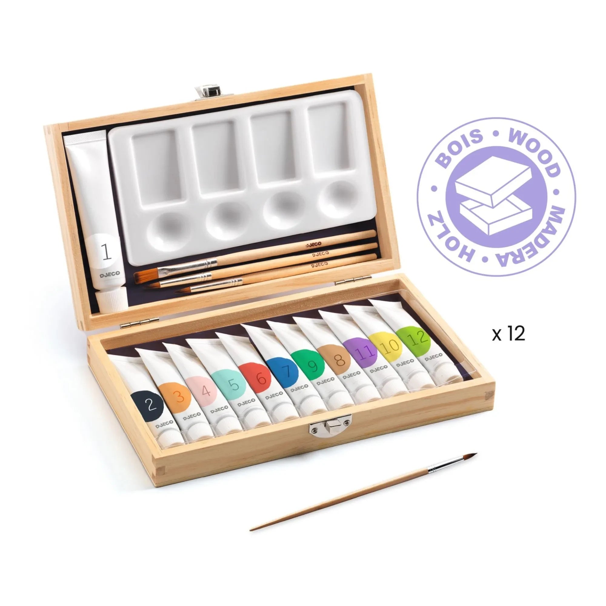 Djeco - Set de artista - 12 gouaches
