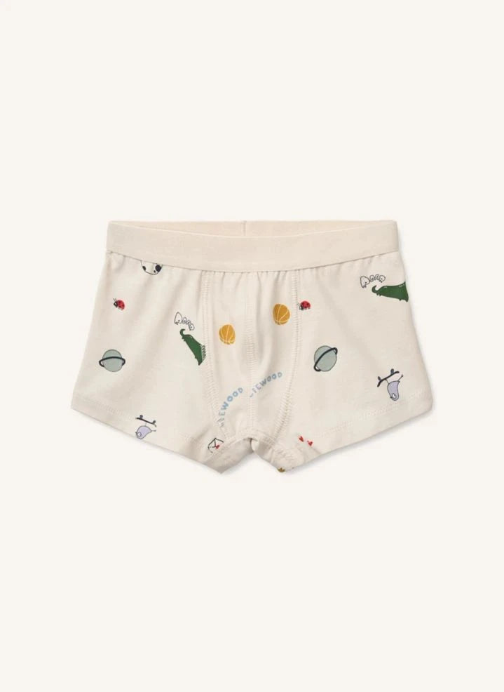 Liewood - 3 piezas Boxer de Orgánico Algodón Marvin Dinosaurios | Beige