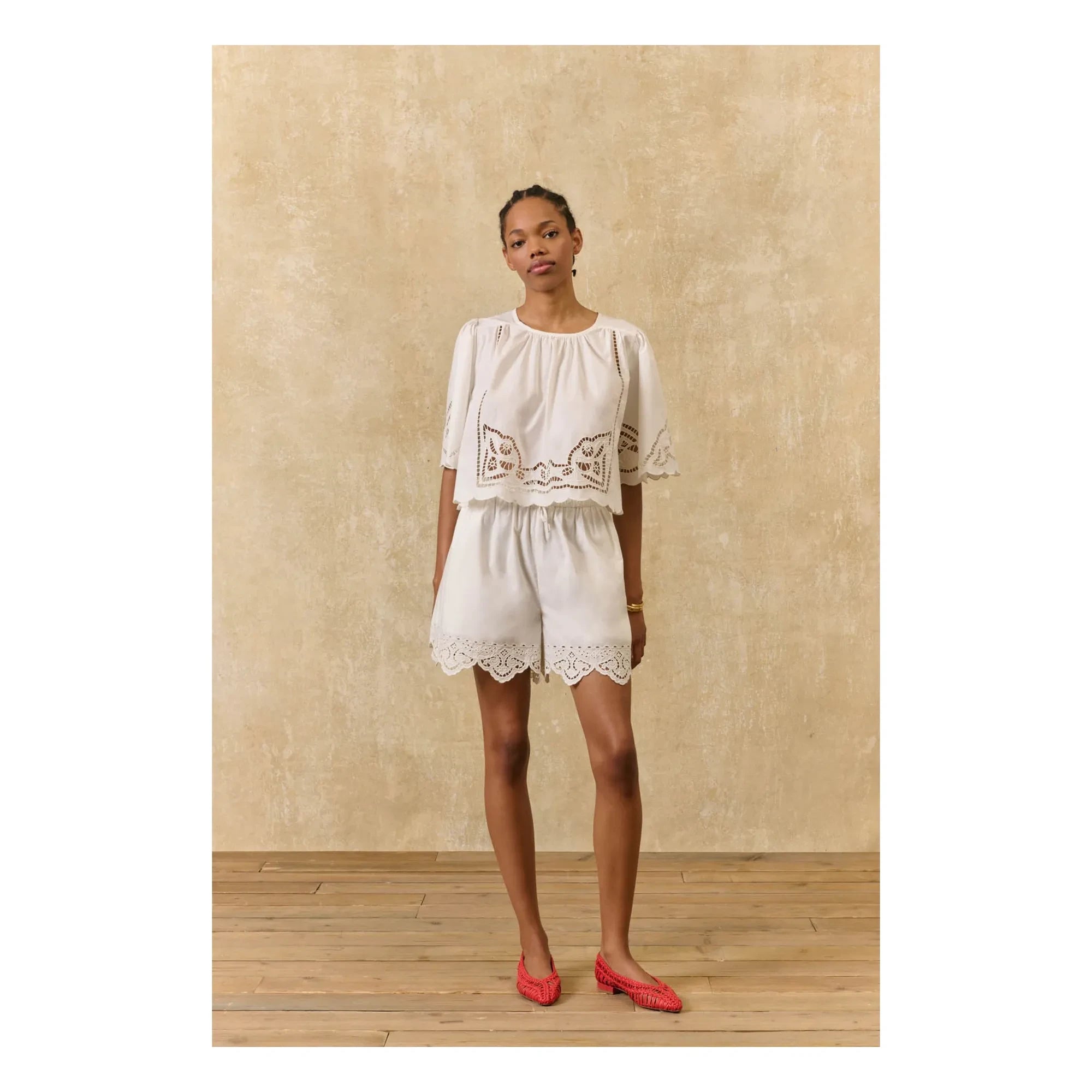 Louise Misha - Shorts Boxi de algodón orgánico | Blanco