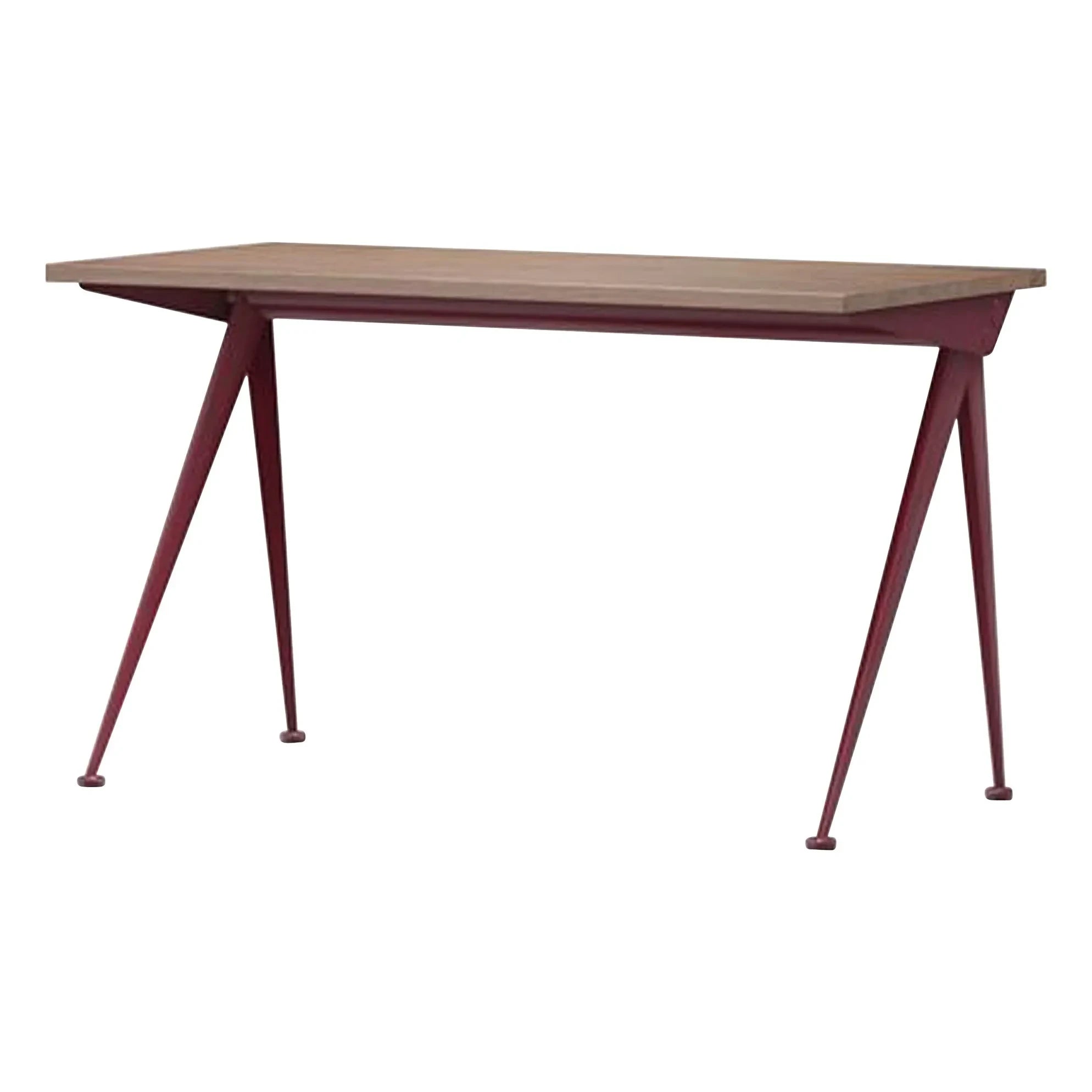 Vitra - Escritorio Compas Direction - Base roja japonesa - Jean Prouvé, 1953 | Nogal