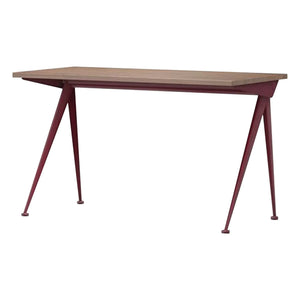 Vitra - Escritorio Compas Direction - Base roja japonesa - Jean Prouvé, 1953 | Nogal