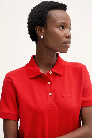 Camiseta Barbour Bowford para mujer con cuello de piqué elástico de algodón