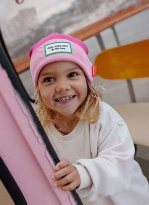 Hello Hossy - Gorro de algodón orgánico con bloques de color | Rosa