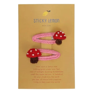 Sticky Lemon - Pinza de pelo de seta, 2 unidades | Rojo