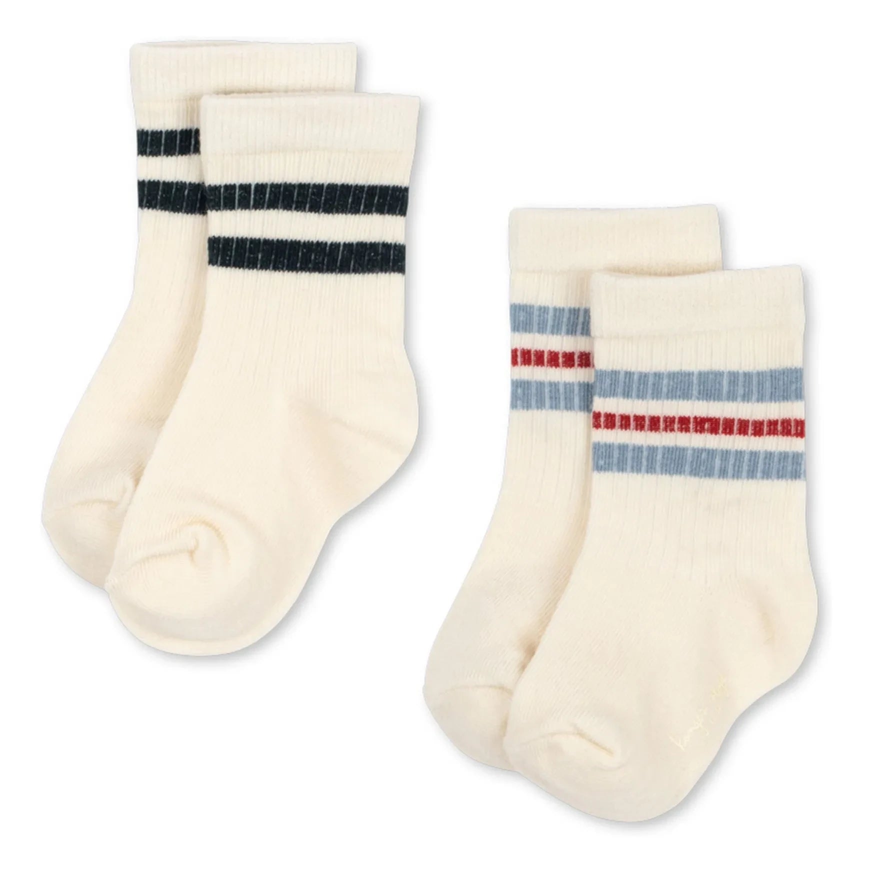 Konges Sløjd - Set de 2 pares de calcetines de rayas | Crudo