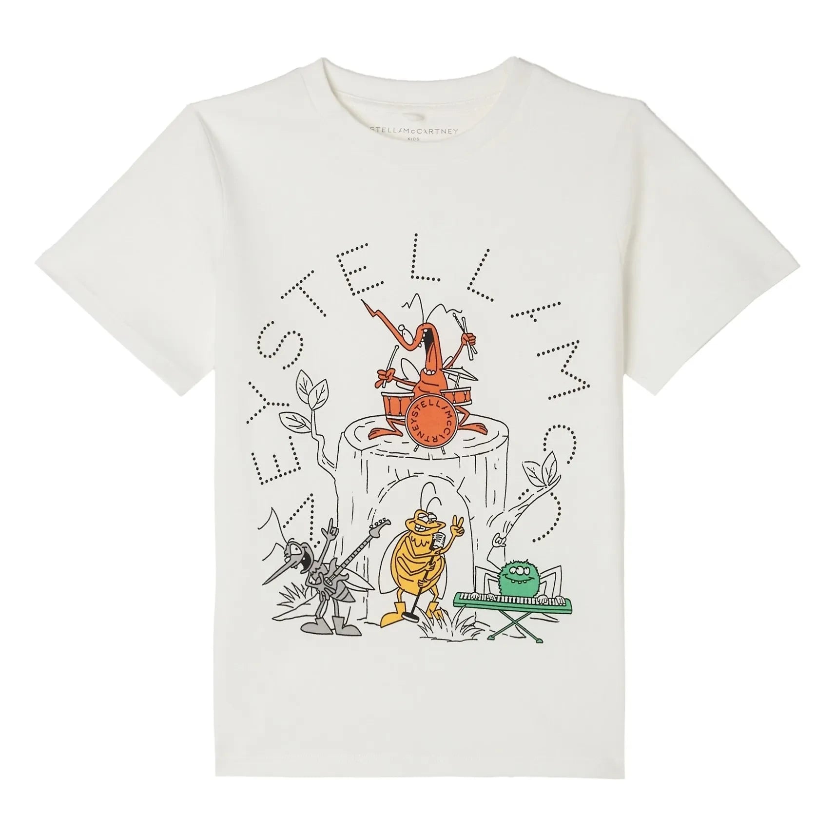 Stella McCartney Kids - Camiseta de algodón orgánico Stella Insectes | Marfil