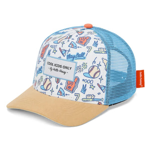 Hello Hossy - Gorra Trucker con Visera Curva para Béisbol con Fibras Recicladas | Azul Claro