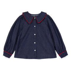 Mipounet - Jean Claudine Blusa Cecilia con Cuello | Azul Oscuro