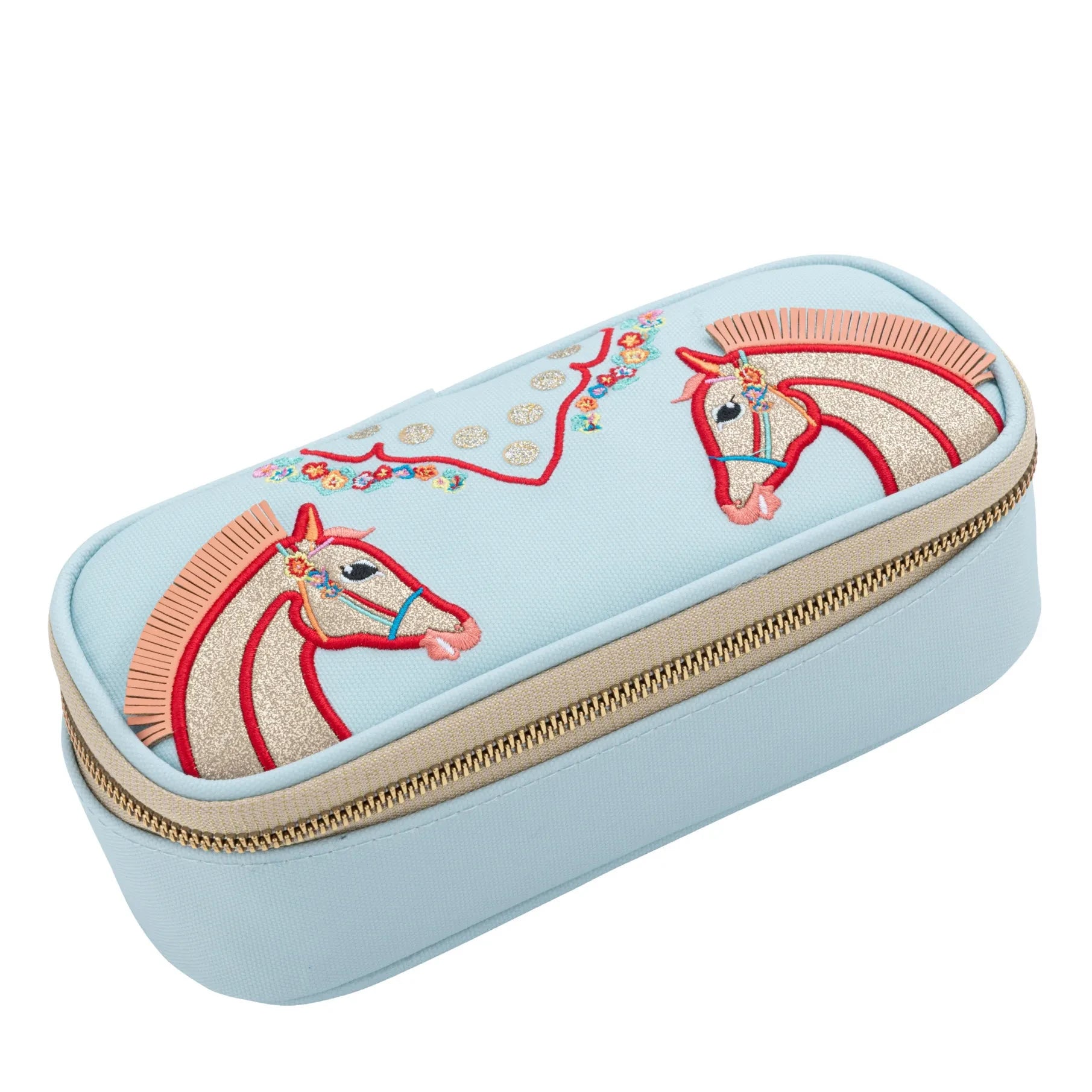 Estuche de lápices con diseño floral Jeune Premier - Caballería | Azul claro