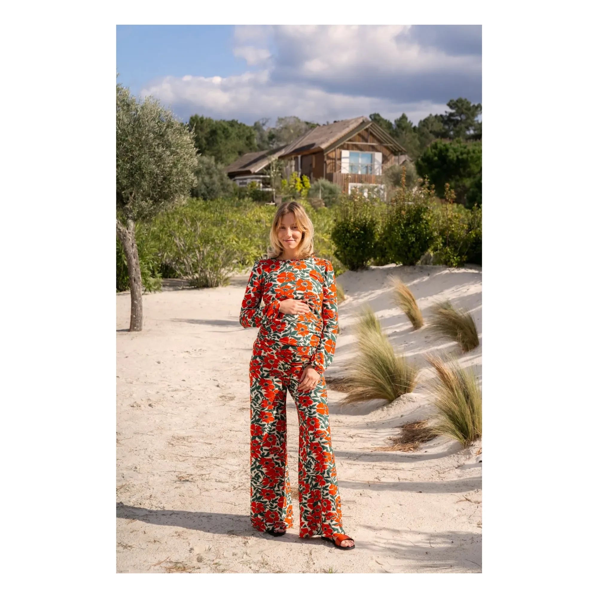 Colección Paloma - Pantalones de maternidad Andrea Poppy | Rojo