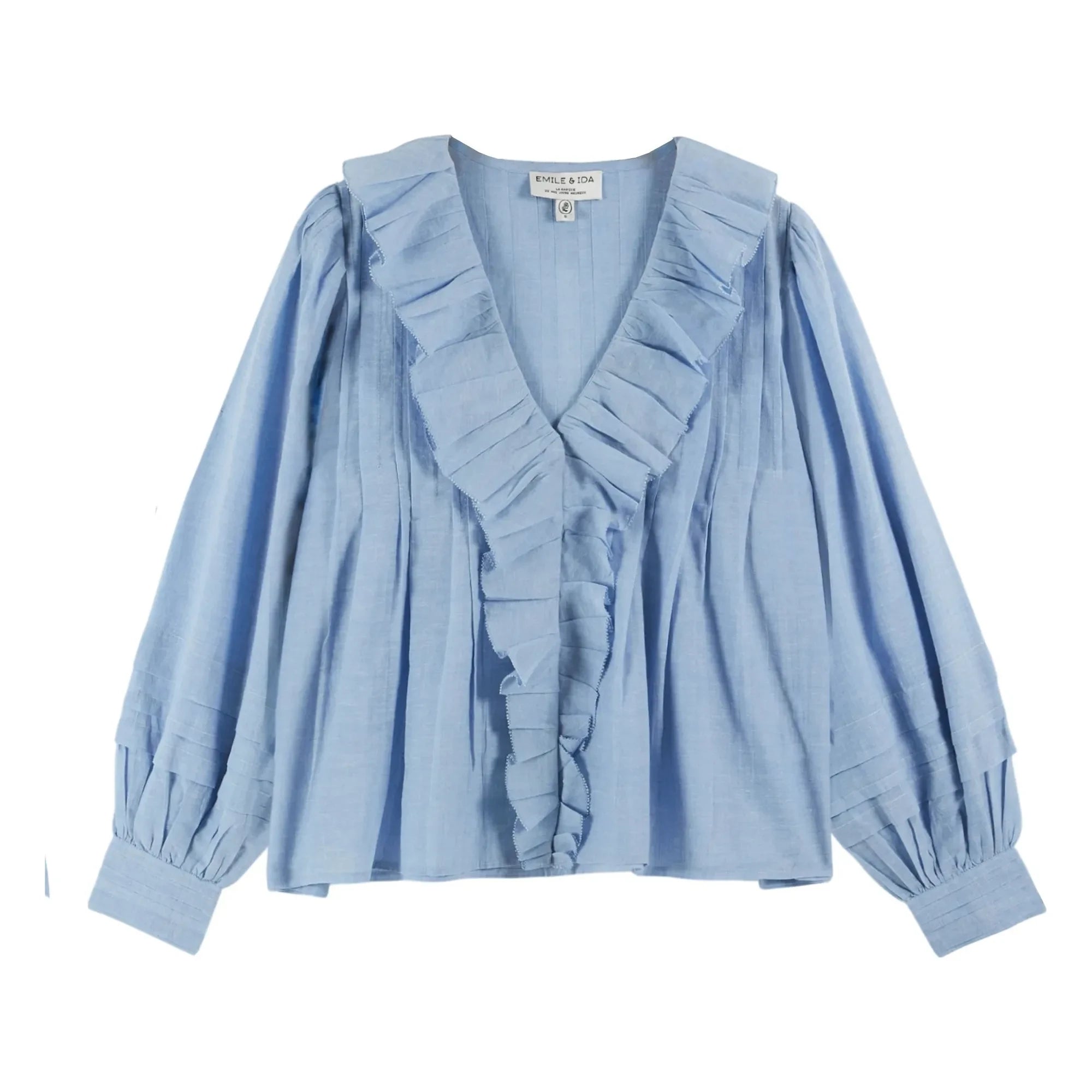 Emile et Ida - Blusa de algodón Khadi azul