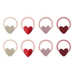 Mimi & Lula - Set de 8 Mini Scrunchies Corazón | Rosa