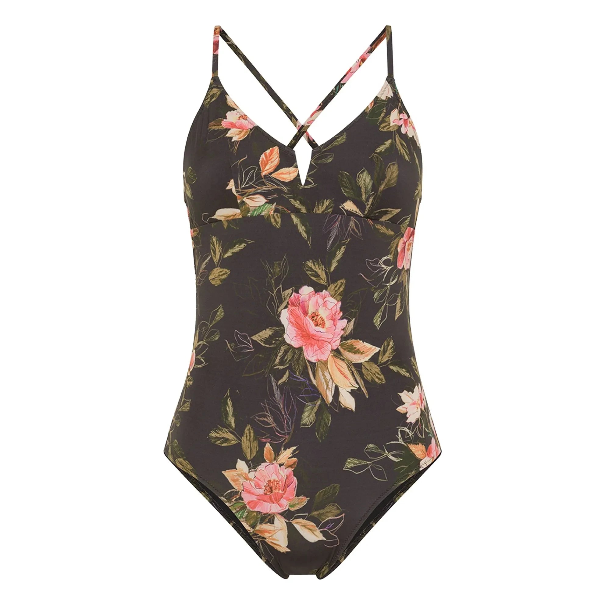 Momoni - Bañador de una pieza estampado Coral Spring | Negro