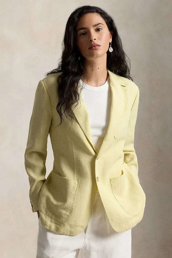 Chaqueta de lino de mujer Polo Ralph Lauren de un botón