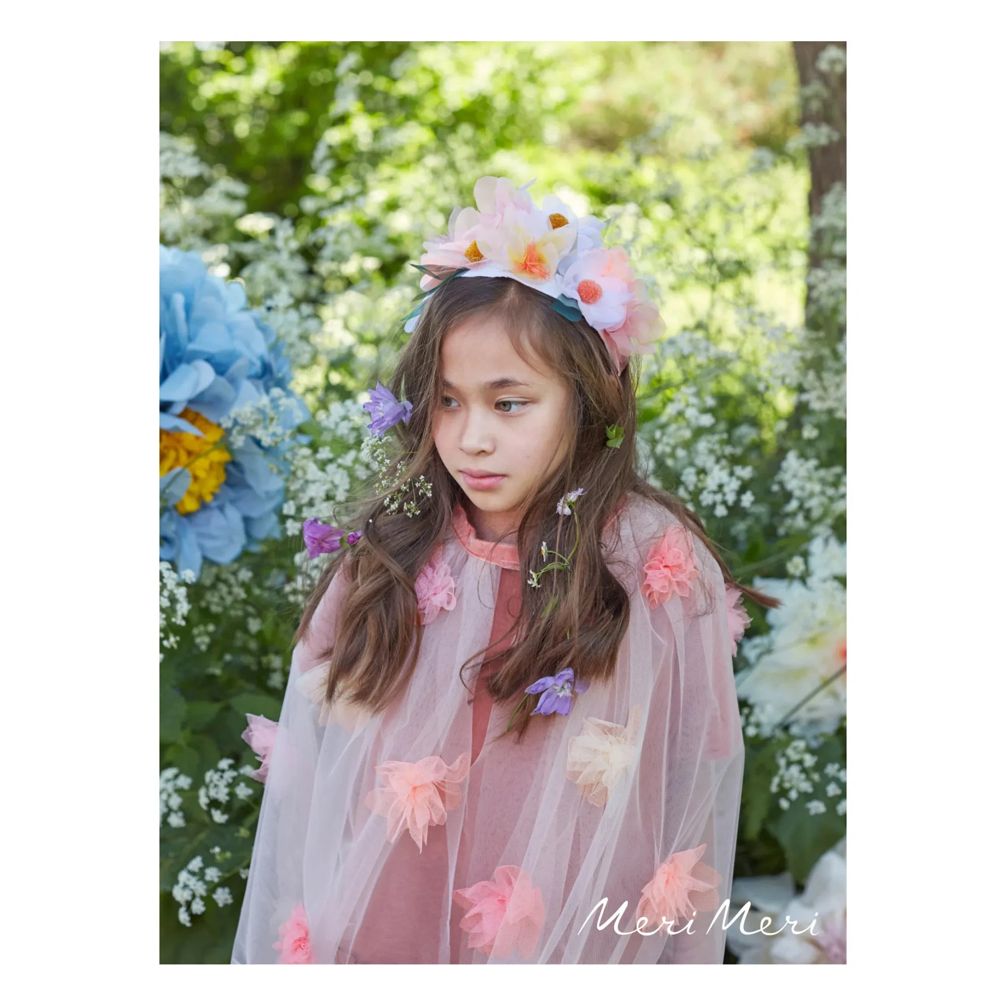 Meri Meri - Capa de tul con estampado de rosas