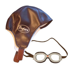 Baghera - Gorra y gafas de carreras vintage | Marrón
