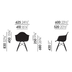 Vitra - Silla DAW - base de arce - Charles y Ray Eames | Negro