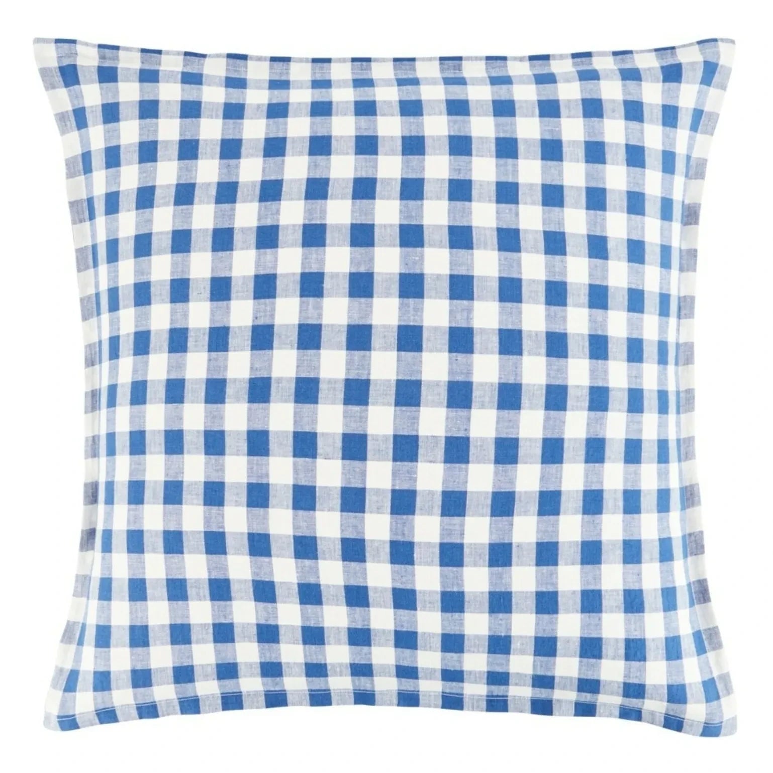 Gabrielle Paris - Funda de almohada de lino de Vichy | Azul