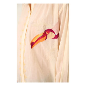 Sacrécoeur - Ali Pelican Voile de Algodón Camisa | Blanco