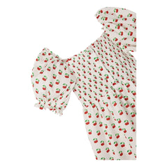 Fabula - Vestido de manga abullonada de cereza | Blanco