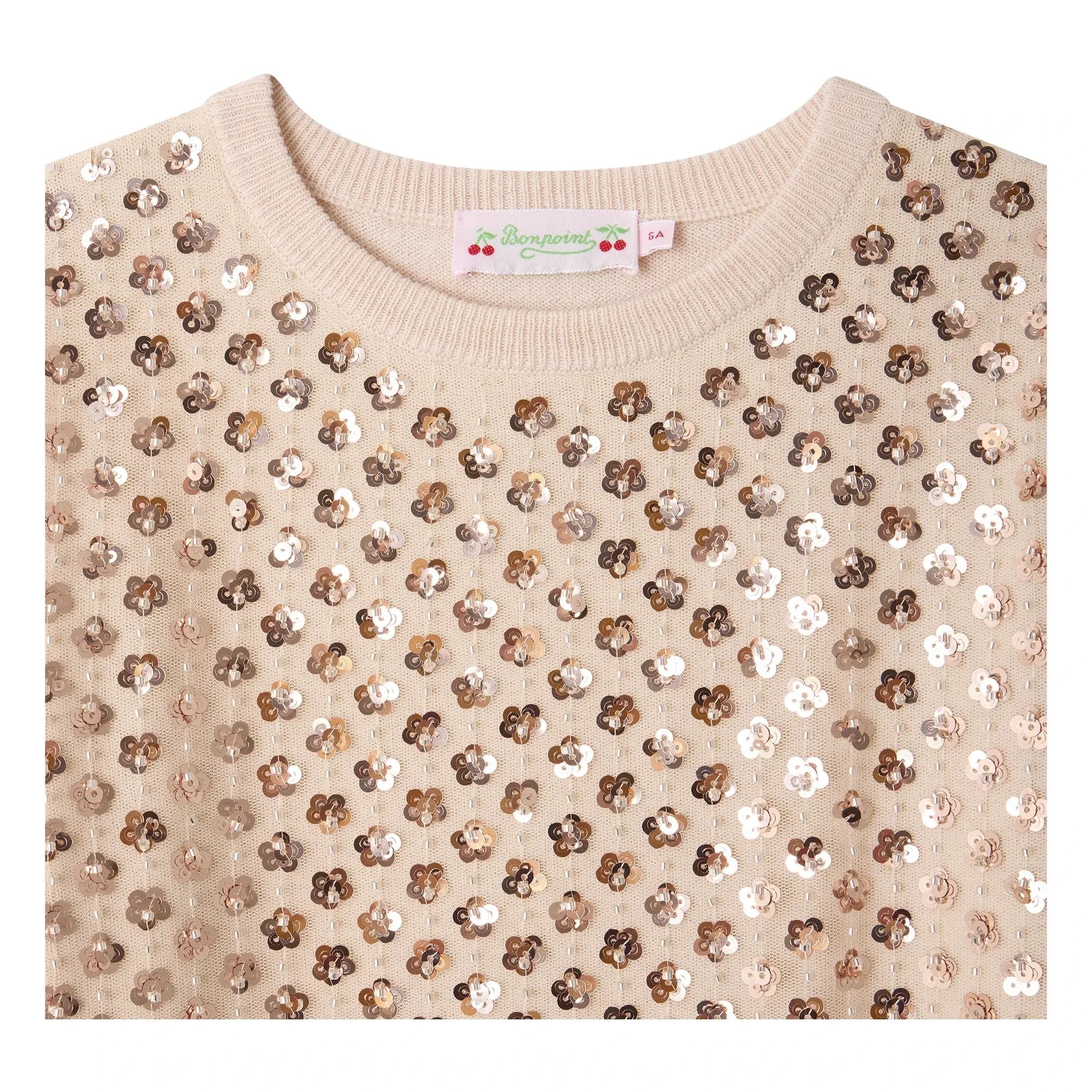 Bonpoint - Vestido Marlise de lana metalizada | Rosa pálido