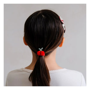 Mimi & Lula - Set de 4 coleteros con pompones de cerezas | Rojo
