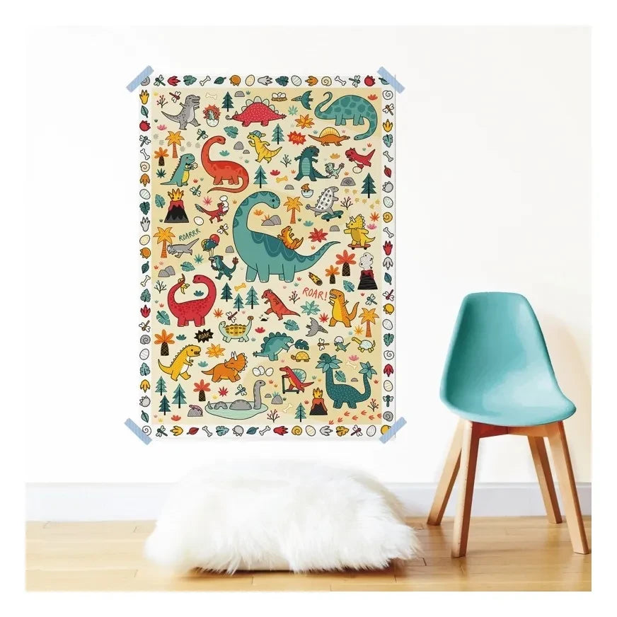 Poppik - Pegatinas de Póster de Dinosaurios de Colores