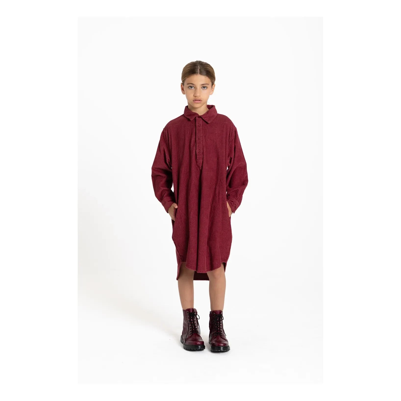 Smallable Kid - Vestido camisero Silva | Rojo cereza